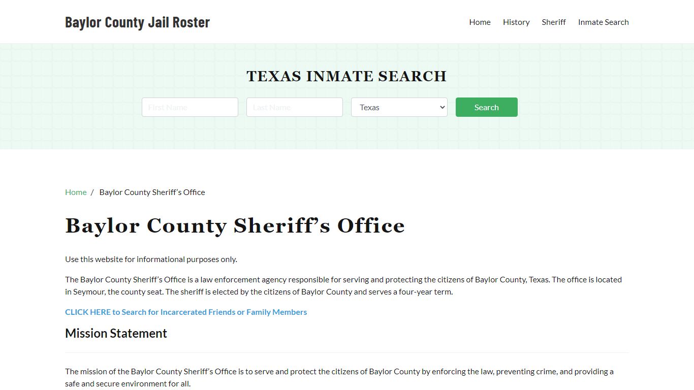 Baylor County Sheriff Office, TX, Arrest Warrants Search